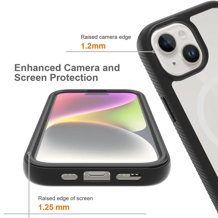 Starry Series for iPhone 15 Magnetic Case PC+TPU Clear Phone Cover with PET Screen Protector - 5