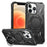 For iPhone 12 Pro Max 6.7 inch Case Magnetic Anti-fall TPU+PC Kickstand Protective Back Shell - Black - 1