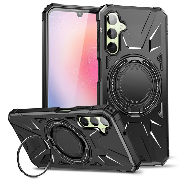 For Samsung Galaxy A54 5G Case Magnetic Shockproof TPU+PC Cell Phone Protective Shell - Black - 1