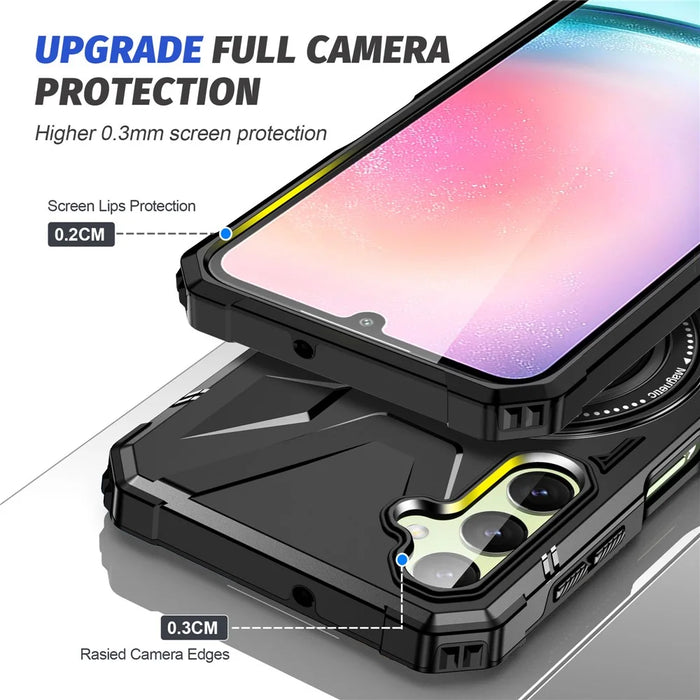 For Samsung Galaxy A54 5G Case Magnetic Shockproof TPU+PC Cell Phone Protective Shell - Black - 6
