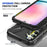 For Samsung Galaxy A14 4G / A14 5G Case Shockproof TPU+PC Phone Back Protector with Rotating Kickstand - Black - 6