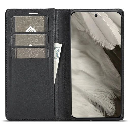 LC.IMEEKE For Google Pixel 8a Case Carbon Fiber Texture PU Leather Phone Cover - Horizontal Stripe - 2
