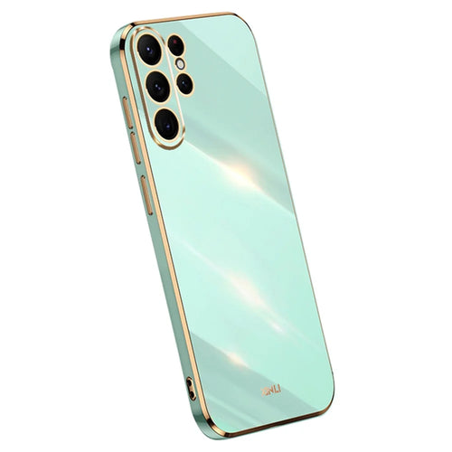 XINLI For Samsung Galaxy S24 Ultra Case Electroplated Anti-scratch Phone TPU Cover - Cyan - 1