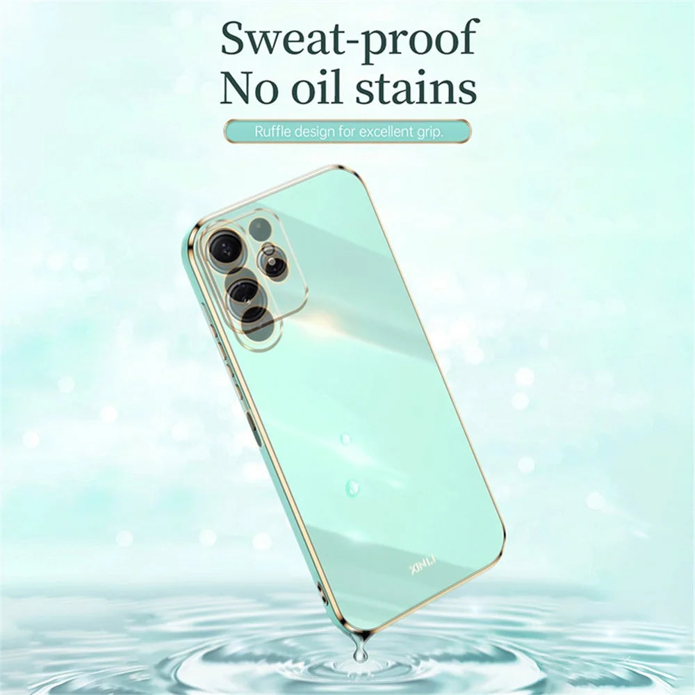 XINLI For Samsung Galaxy S24 Ultra Case Electroplated Anti-scratch Phone TPU Cover - Cyan - 3