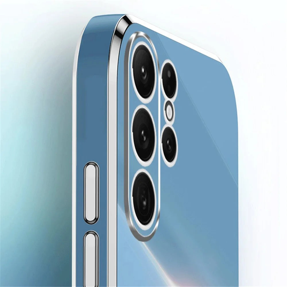 XINLI For Samsung Galaxy S24 Ultra Case Electroplated Anti-scratch Phone TPU Cover - Cyan - 5
