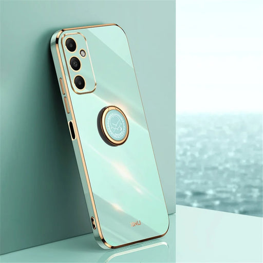 XINLI For Samsung Galaxy A05s 4G Case Electroplated TPU Anti-drop Kickstand Phone Cover - Cyan - 2