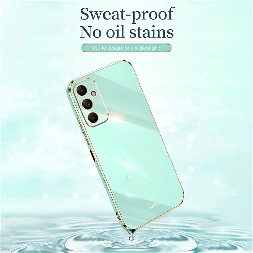 XINLI For Samsung Galaxy A05s 4G Cover Electroplated Drop-proof TPU Phone Case - Cyan - 3