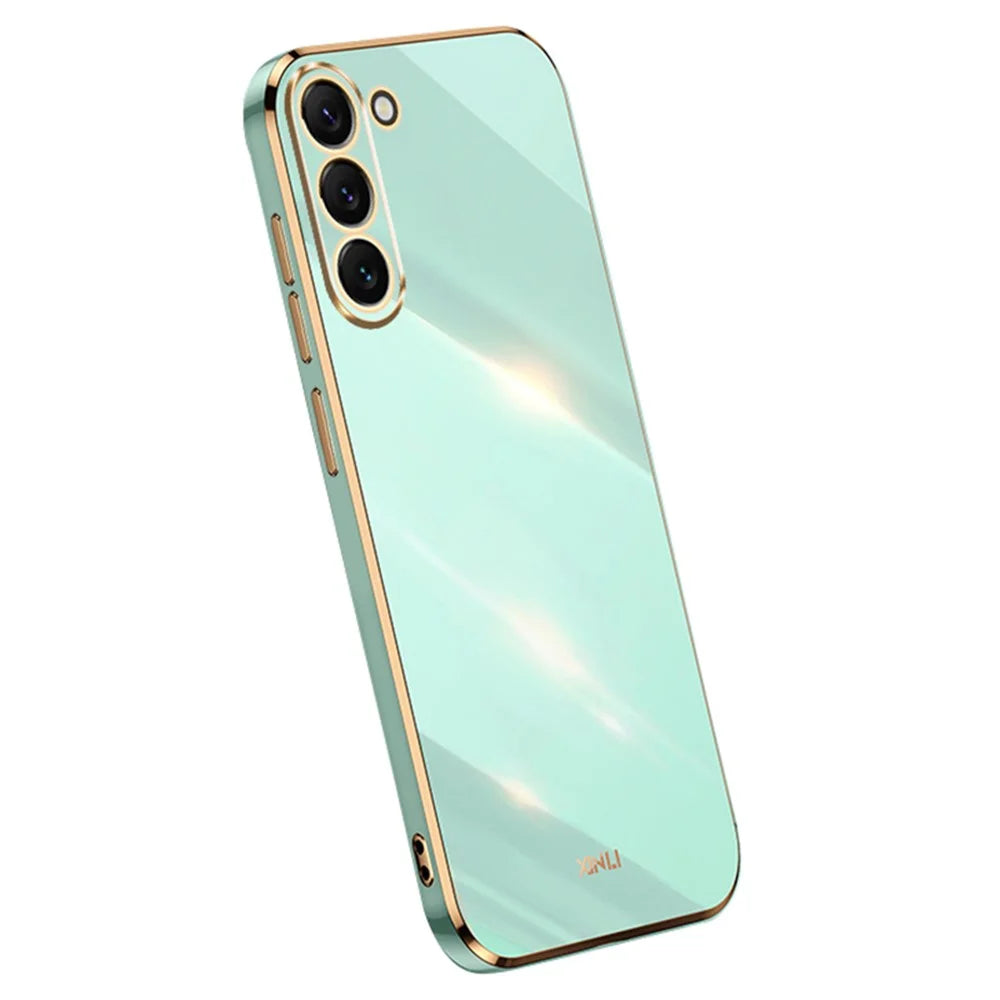 XINLI For Samsung Galaxy S24+ Case Electroplated Anti-shock TPU Phone Cover - Cyan - 1