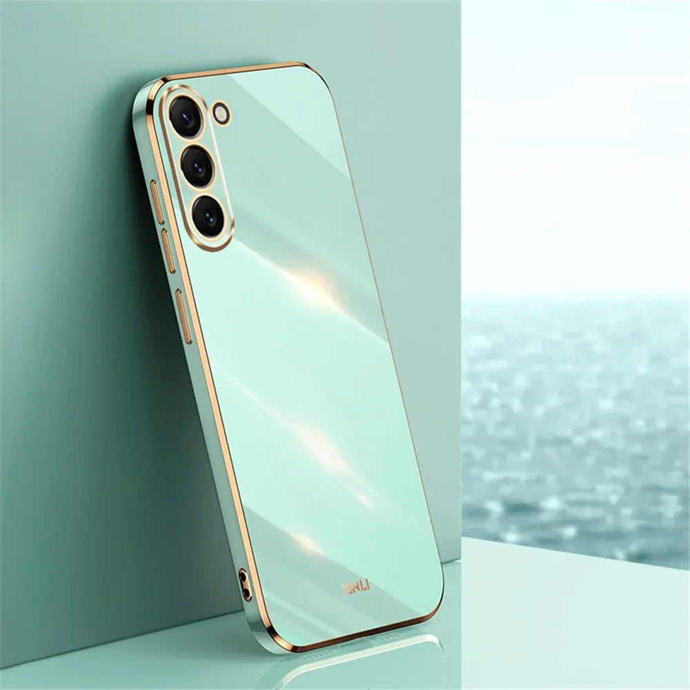 XINLI For Samsung Galaxy S24+ Case Electroplated Anti-shock TPU Phone Cover - Cyan - 2