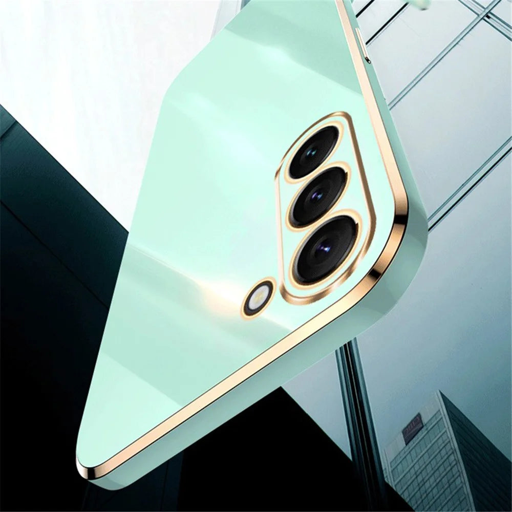 XINLI For Samsung Galaxy S24+ Case Electroplated Anti-shock TPU Phone Cover - Cyan - 4