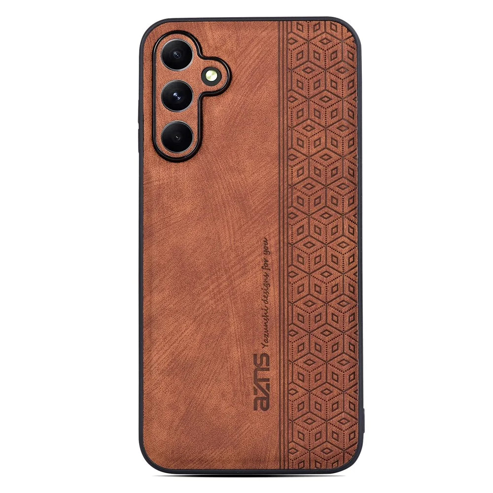 AZNS For Samsung Galaxy A05s 4G Case Slim-Fit Imprinted Pattern PU Leather+TPU Phone Cover - Brown - 2