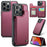 For iPhone 15 Pro Max Phone Case CASEME C22 Leather Back Cover with RFID Blocking Card Slots - Red - 1