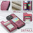 For iPhone 15 Pro Max Phone Case CASEME C22 Leather Back Cover with RFID Blocking Card Slots - Red - 6
