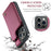 For iPhone 15 Pro Max Phone Case CASEME C22 Leather Back Cover with RFID Blocking Card Slots - Red - 7