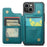 For iPhone 15 Phone Case CASEME C22 Leather Back Cover with RFID Blocking Card Slots - Green - 2