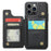 For iPhone 15 Pro Phone Case CASEME C22 Leather Back Cover with RFID Blocking Card Slots - Black - 2