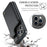 For iPhone 15 Pro Phone Case CASEME C22 Leather Back Cover with RFID Blocking Card Slots - Black - 7