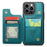 For iPhone 13 Pro Phone Case CASEME C22 Leather Back Cover with RFID Blocking Card Slots - Green - 2