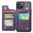 For iPhone 14 Plus Phone Case CASEME C22 Leather Back Cover with RFID Blocking Card Slots - Purple - 2