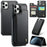 For iPhone 11 Pro Phone Case CASEME C22 Leather Back Cover with RFID Blocking Card Slots - Black - 1