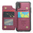 For iPhone XR Phone Case CASEME C22 Leather Back Cover with RFID Blocking Card Slots - Red - 2