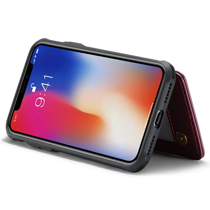 For iPhone X / XS Phone Case CASEME C22 Leather Back Cover with RFID Blocking Card Slots - Brown - 4