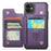 For iPhone 12 / 12 Pro Phone Case CASEME C22 Leather Back Cover with RFID Blocking Card Slots - Purple - 2