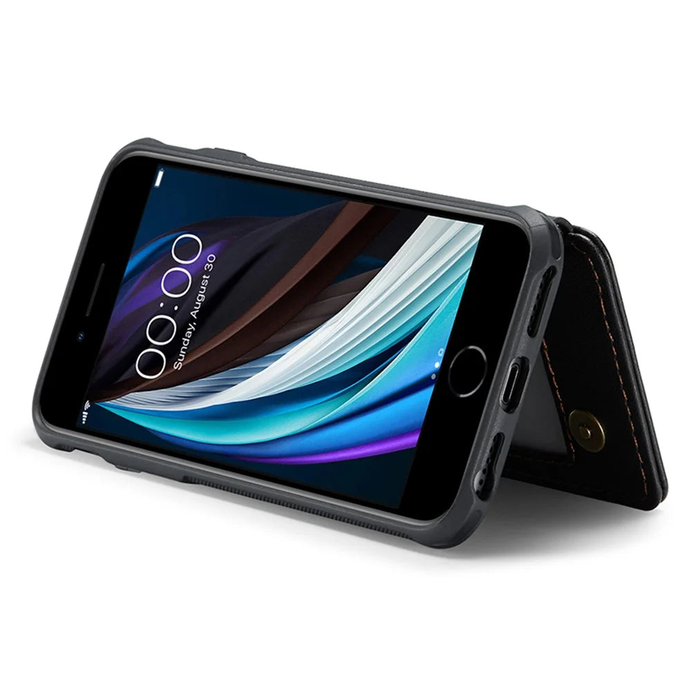 For iPhone 6 / 6s / 7 / 8 / SE (2020) / SE (2022) Phone Case CASEME C22 Leather Back Cover with RFID Blocking Card Slots - Black - 4