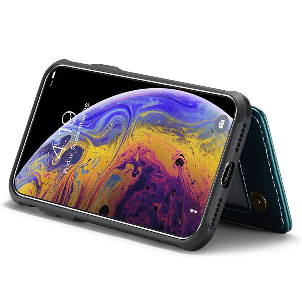 For iPhone XS Max Phone Case CASEME C22 Leather Back Cover with RFID Blocking Card Slots - Green - 4
