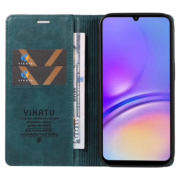 YIKATU YK-006 For Samsung Galaxy A05 4G Case Leather Wallet Magnetic Closing Cover - Blue - 2