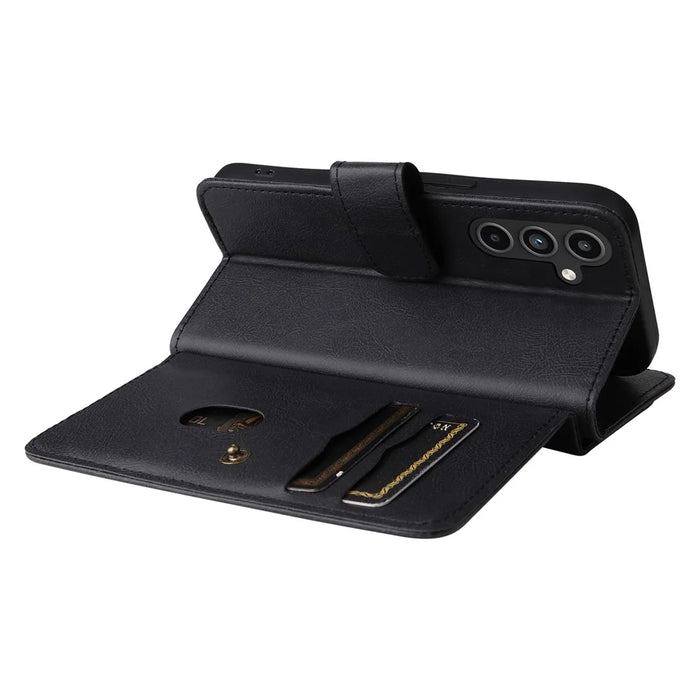 For Samsung Galaxy A15 5G Leather Case with 10 Card Holder Phone Cover Stand - Black - 3