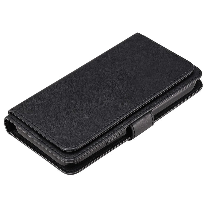 For Samsung Galaxy A15 5G Leather Case with 10 Card Holder Phone Cover Stand - Black - 7