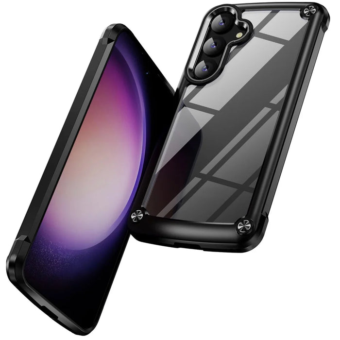 PC+TPU Phone Case for Samsung Galaxy S24+ Phone Cover with Anti-Drop Alloy Lens Frame - Black - 2