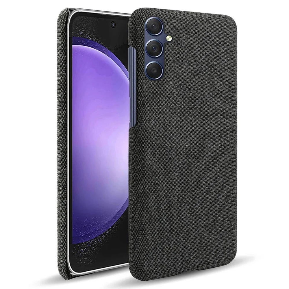 Phone Case for Samsung Galaxy S23 FE Anti-Scratch Phone Cover Cloth+PC Shell - Black - 1