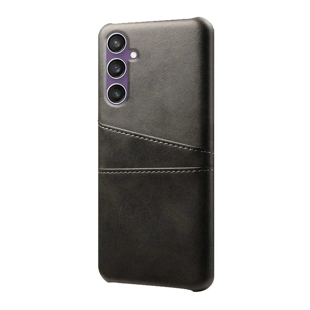 For Samsung Galaxy S23 FE Cover Dual Card Slots PU Leather + PC Phone Case - Black - 2