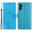 For Samsung Galaxy S24+ Case Butterfly Imprinted Stand Wallet Leather Cover - Blue - 1