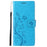 For Samsung Galaxy S24+ Case Butterfly Imprinted Stand Wallet Leather Cover - Blue - 6