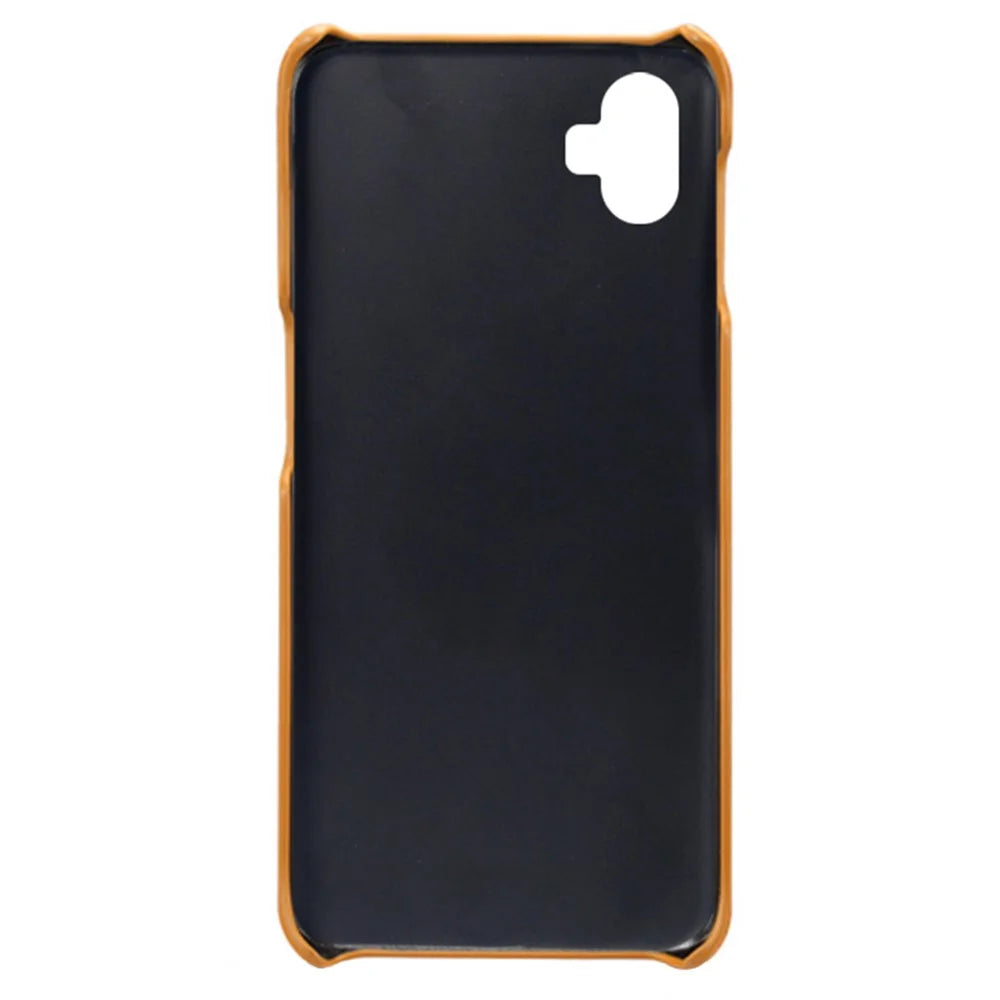 For Samsung Galaxy A05 4G Calf Texture PU Leather + PC Phone Case Anti-Scratch Phone Cover - Orange - 4