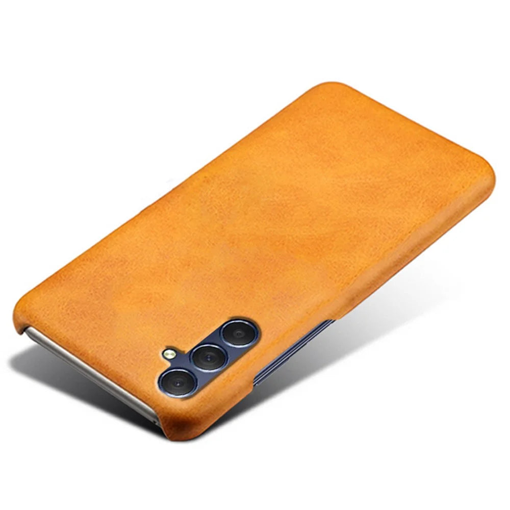 For Samsung Galaxy A05s 4G Case PU+Hard PC Dual Card Slots Phone Back Protector - Orange - 3