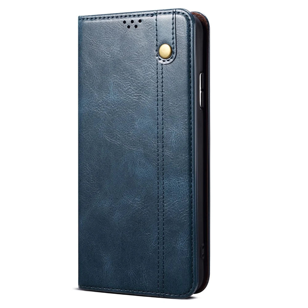 For vivo Y200 (India) 5G Case Stand Wallet PU Leather Anti-Scratch Phone Cover - Blue - 6