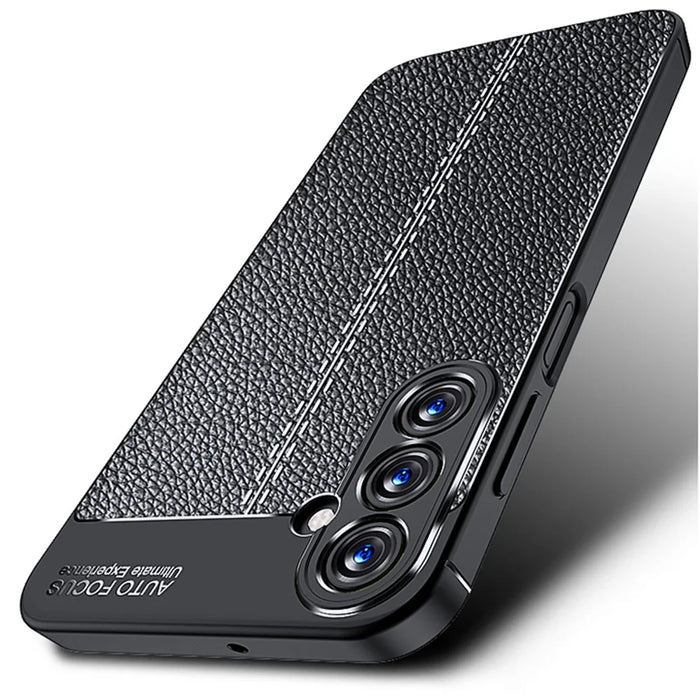 Slim Phone Case for Samsung Galaxy A15 4G Scratch-resistant Litchi Texture TPU Phone Cover - Blue - 2