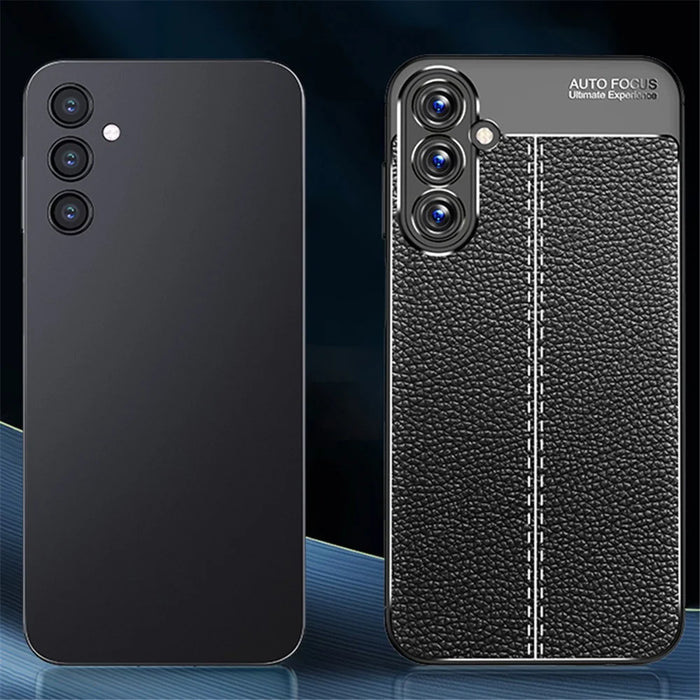 Slim Phone Case for Samsung Galaxy A15 4G Scratch-resistant Litchi Texture TPU Phone Cover - Blue - 6