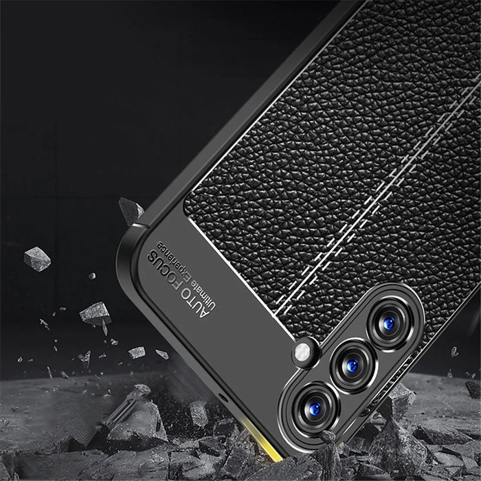 Slim Phone Case for Samsung Galaxy A15 4G Scratch-resistant Litchi Texture TPU Phone Cover - Blue - 7