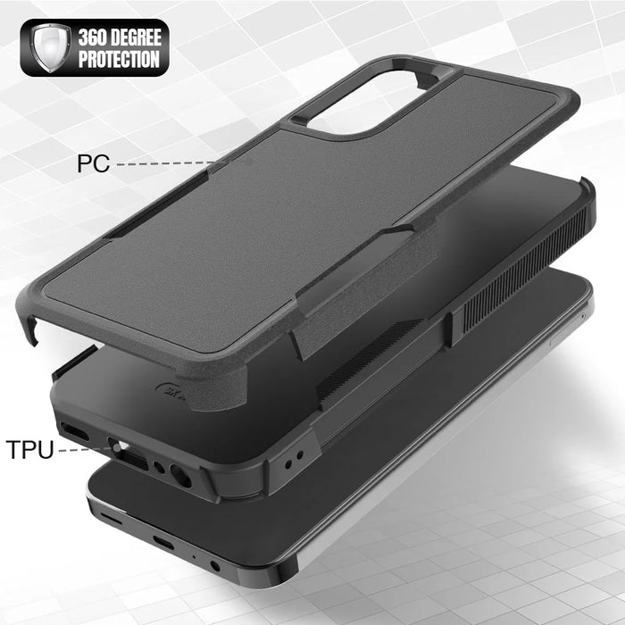 For Samsung Galaxy A15 5G Case PC+TPU Shock-Absorbing Phone Cover - Black - 3