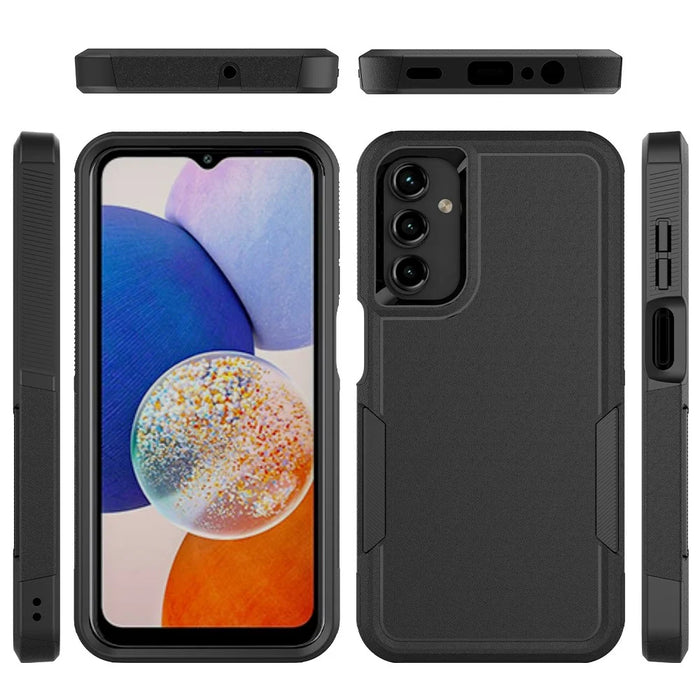 For Samsung Galaxy A15 5G Case PC+TPU Shock-Absorbing Phone Cover - Black - 6