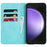 For Samsung Galaxy S23 FE Case PU Leather Bi-color Splicing Phone Cover - Light Blue+Dark Blue - 2