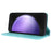 For Samsung Galaxy S23 FE Case PU Leather Bi-color Splicing Phone Cover - Light Blue+Dark Blue - 3