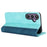 For Samsung Galaxy S23 FE Case PU Leather Bi-color Splicing Phone Cover - Light Blue+Dark Blue - 4