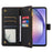 For Samsung Galaxy S23 FE Case 9 Card Slots PU Leather Zipper Pocket Wallet Phone Shell - Black - 5