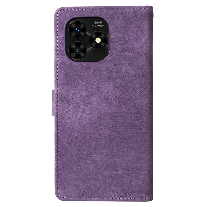 For Umidigi G5 Mecha Case RFID Blocking Wallet Stand Phone Cover with Strap - Purple - 7